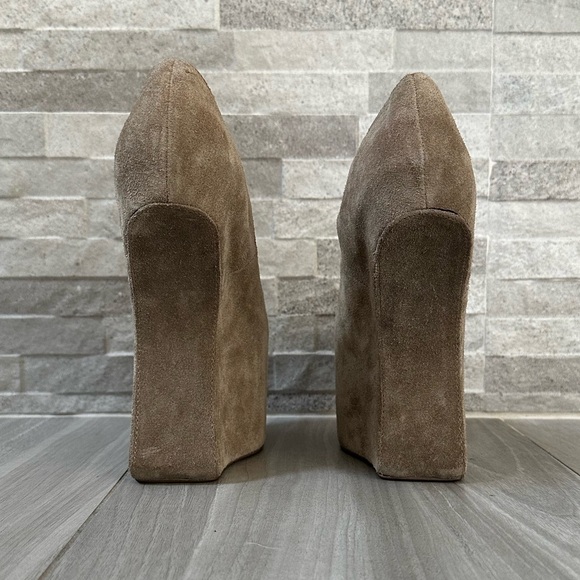 Jeffrey Campbell Nightwalker Platform Shoes- Light Brown Suede- Size 6 - Picture 7 of 12